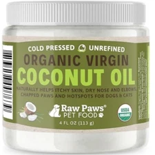 Virgin Organic Coconut Oil for Dogs & Cats, 4-oz - Treatment for Itchy Skin, Dry