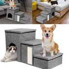 Pet Ramp Stairs 3 Steps Dog Ladder for Couch Bed Storage Box Scratcher Pet House