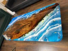 Epoxy Table, Ocean Table ,Epoxy Dining Table, Epoxy Resin Table, River Table Top
