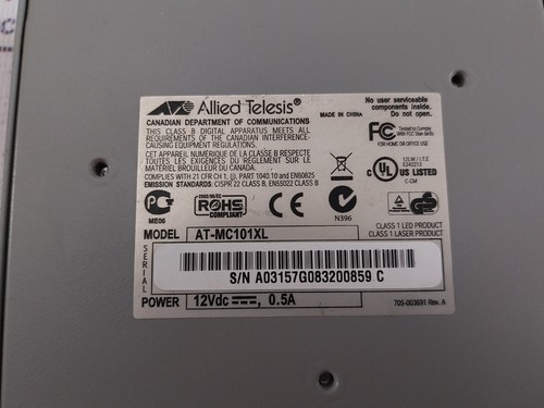 Allied Telesyn AT-MC101XL Fast Ethernet Media Converter Rev.C - Picture 8 of 9