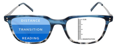 Chopard SCHF21M-568P Titanium Mens Multi-Focus Blue Light Glasses Gunmetal 60 mm