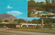 Tarjeta postal de piscina Seaich 20-9330 de la década de 1950 Safari Hotel Roadside Nephi Utah
