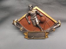 basketball male trophy resin diamond plate orange star DSR12