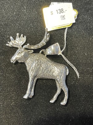 Som s Sterling Silber Anhänger 3D Elch. Der Elch ist lose!!!  Neu mit Etikett