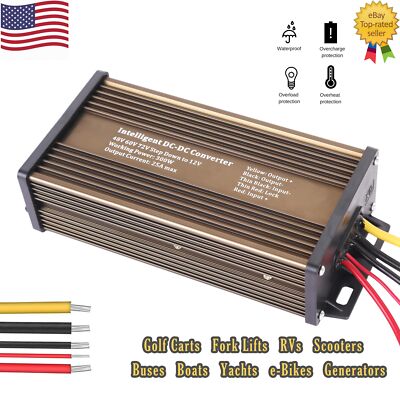 DC-DC 48V 60V 72V Converter Regulator Step-Down to 12V 300W 25A