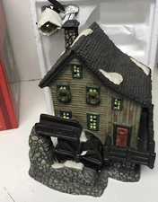 Deluxe Village Square Collectible's  "Cobb's Mill" Illuminated Porcelain House