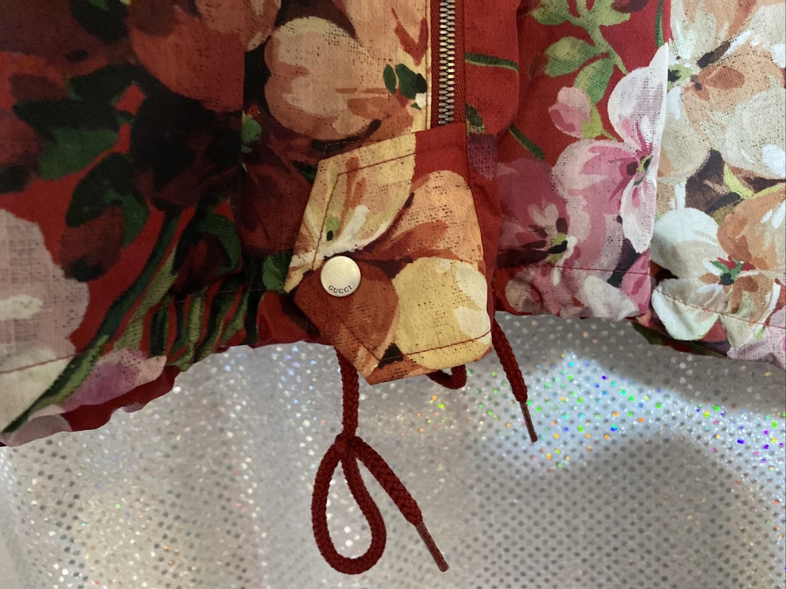 Felpa con cappuccio Gucci Camicia Geraniums Floreale Rava Sienna Giacca con Cerniera Taglia 58 Taglia $1800