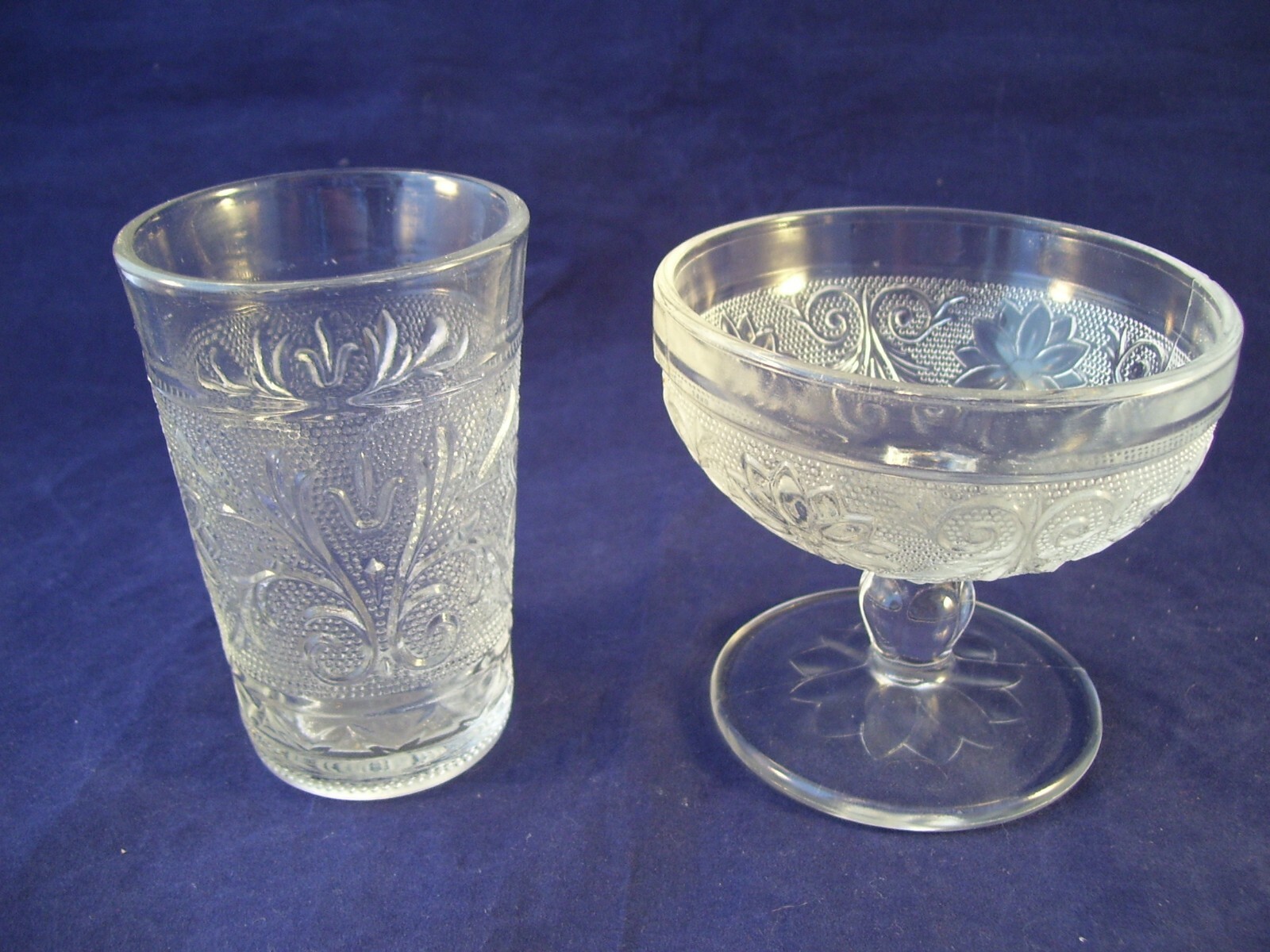 Indiana Sandwich Depression Glass Clear Small Juice & Footed Sherbet