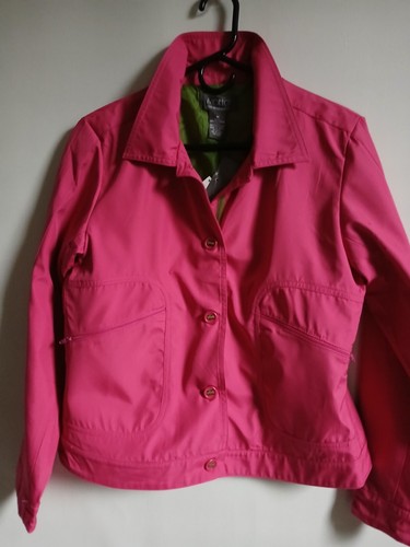 Women's Motto Magenta With Green Lining Sport Casual Jacket Zipper Pockets... - Picture 13 of 13