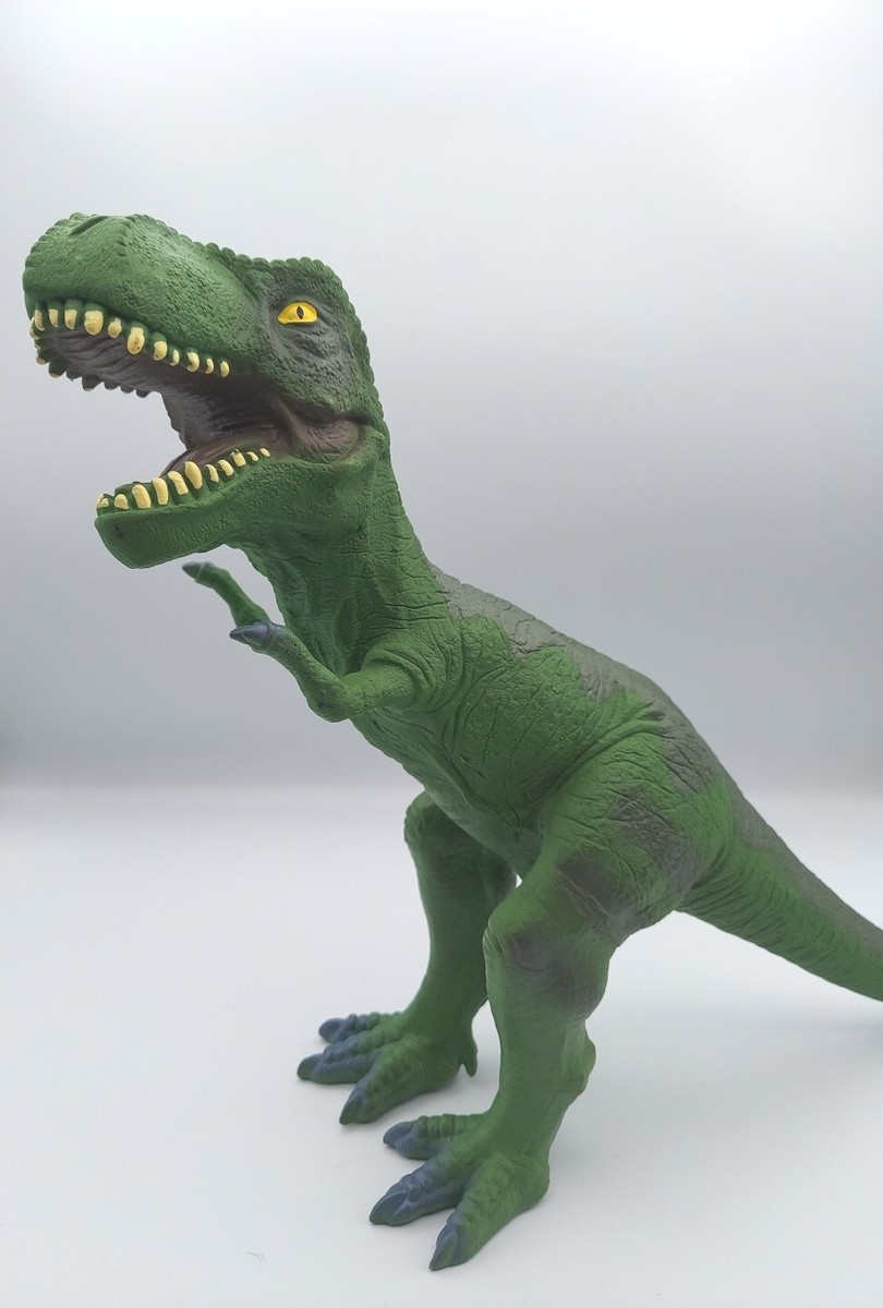 Tyrannosaurus Rex T-Rex Green Large Rubber Dinosaur 2112A Approx