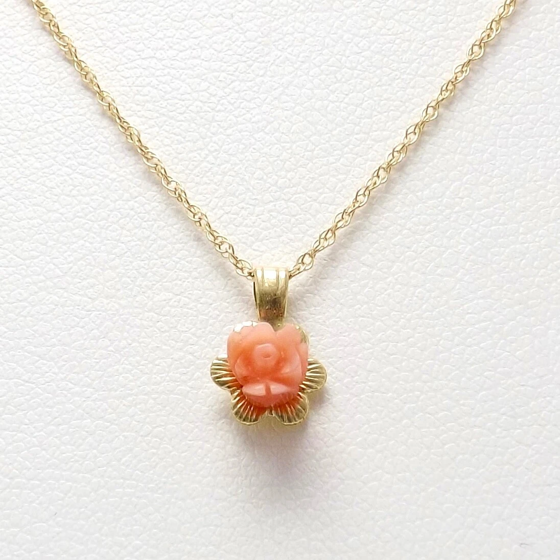 Coral rose pendant deals