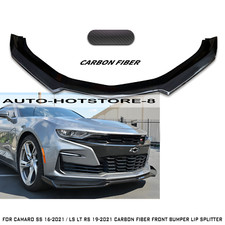 For Camaro Ss 16-2021 Ls Lt Rs 19-2021 Carbon Fiber Front Bumper Lip Splitter