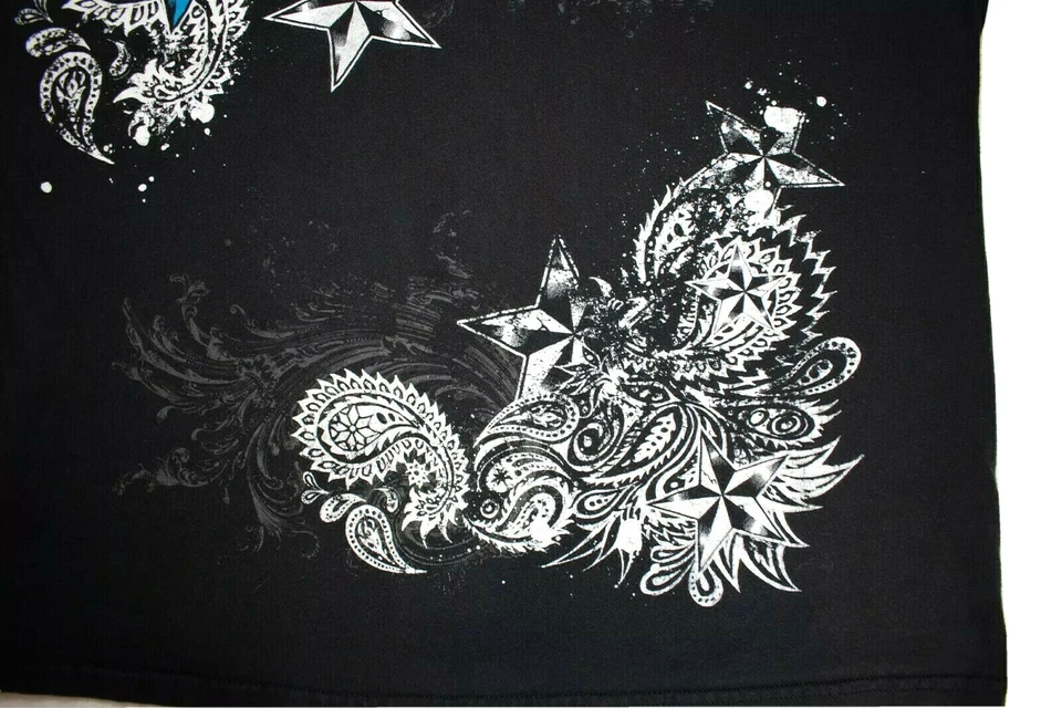 Camiseta vintage Alstyle Apparel & Activewear estrellas negras y azules talla XL Foto 4 de 4