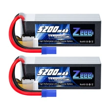 2x Zeee 6S Shorty Lipo Battery 5200mAh 22.2V 120C EC5 for RC Car Helicopter Jet