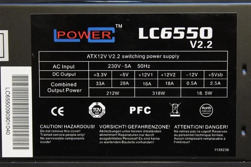 LC Power LC6550 V2.2 550W ATX Netzteil 550 Watt   #26851
