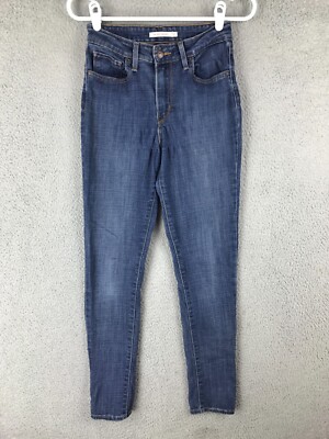 Levis 721 Womens High Rise Skinny Stretch Blue Jeans Size 27 26x29