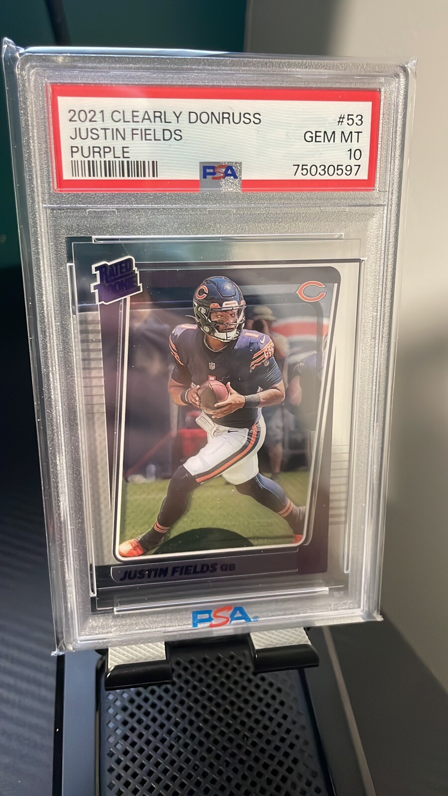 Justin Fields Panini Clearly Donruss #53 Purple