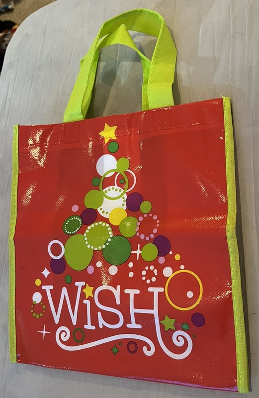 2010s Christmas ToysRUs Wish Holiday Bag Reusable Vinyl Retail Gift Bag 9x10x4"