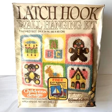 NEW Wonder Art Latch Hook Kit Babyland #4860 Wall Hanging Nursery Pastel