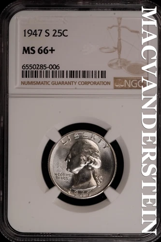 1947-S Washington Quarter-NGC MS 66+ Brilliant Uncirculated #SLF269