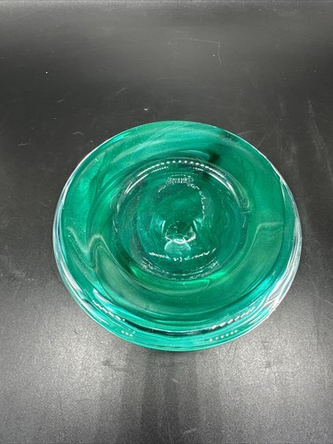Kosta Boda Atoll Green Teal Turquoise Swirl Art Glass Votive Candle Holder - Picture 5 of 11