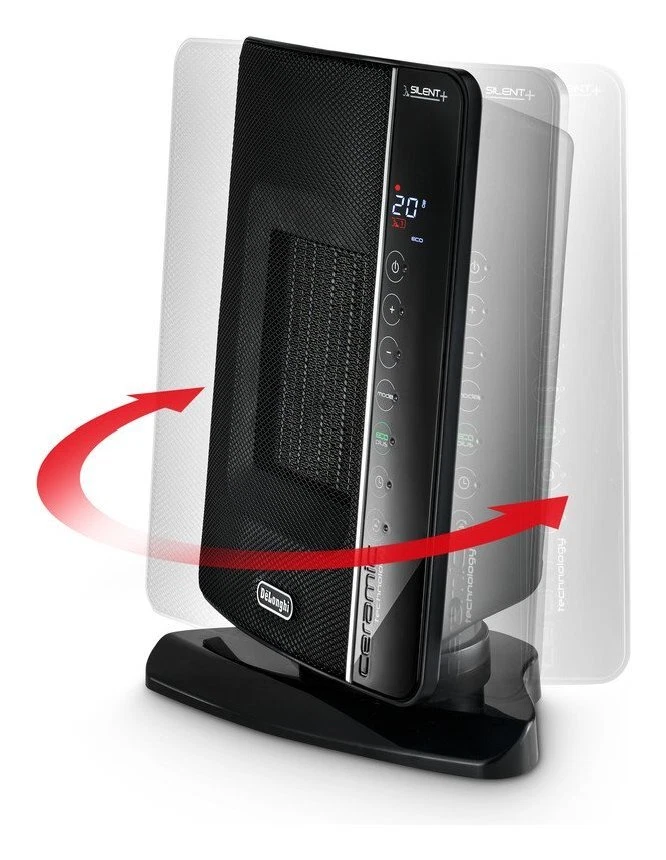 De Longhi Termoventilatore 2400W 70m³ SILENT+ Dch7993Er Bc Black 0114482109 - Immagine 2 di 4