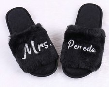 Personalized Bride Slippers with Names Bridesmaid Slippers Bride, Birthday Gifts