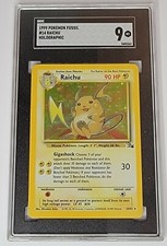SGC GRADE 9-1999 POKEMON FOSSIL #14 RAICHU HOLOGRAPHIC