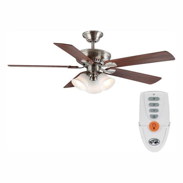 Allen Roth 30 In Sun Valley Brushed Nickel Ceiling Fan With Light Kit And Remote Lp8075lbn For Sale Online Ebay
