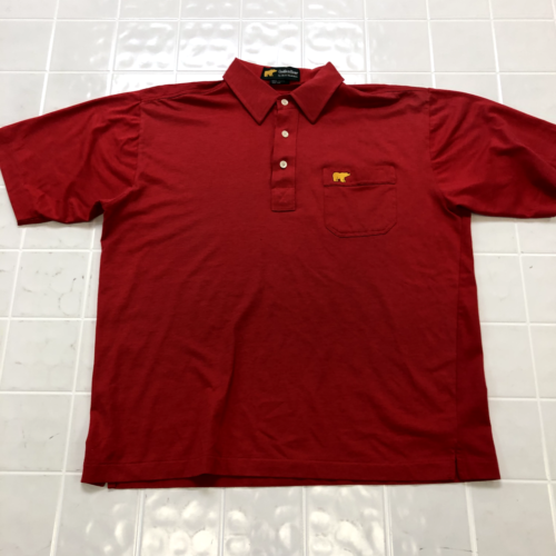 Vintage Golden Bear Red Embroidered Logo Regular Fit Polo Shirt Adult ...