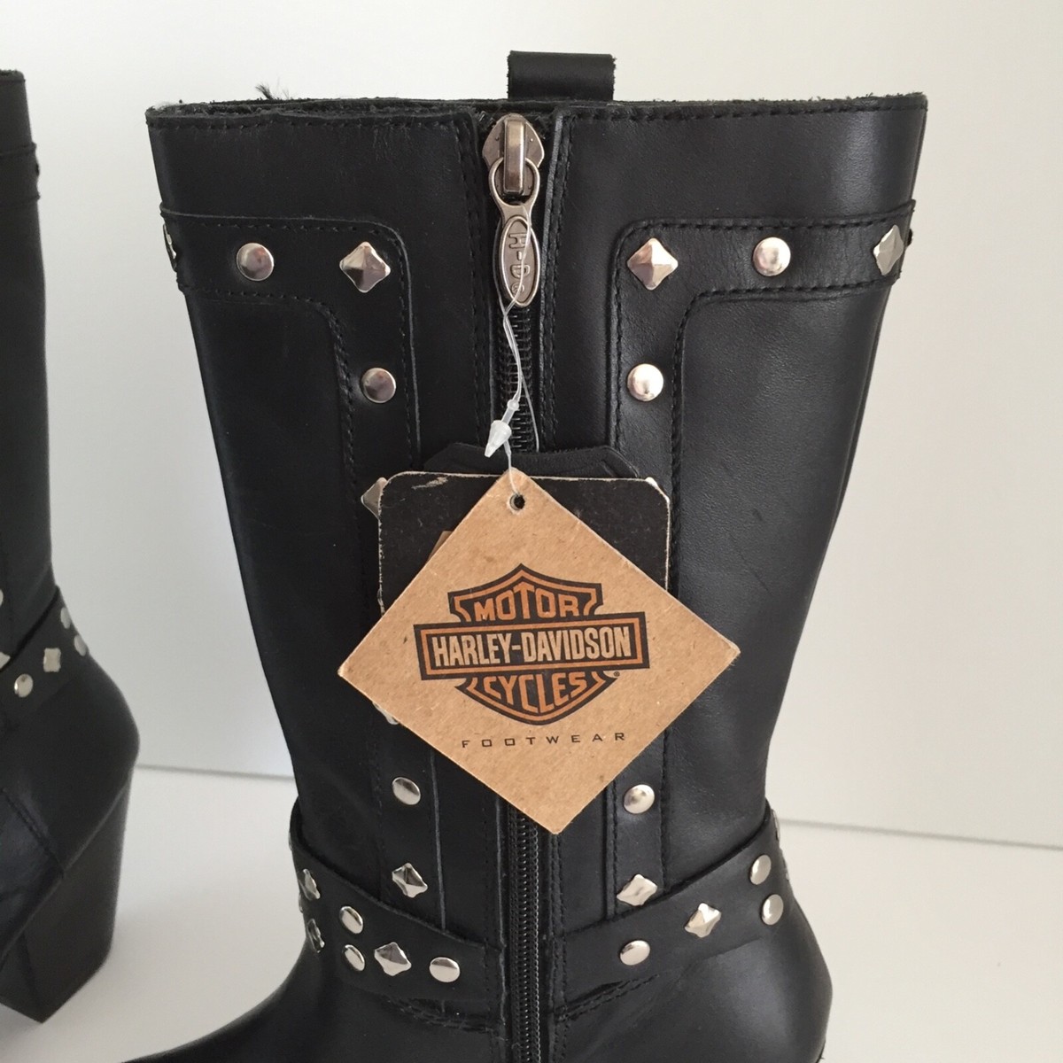 Harley Davidson Women's Strut Boots 81809 Leather Silver Harley Davidson Women's Strut Boots 81809 Leather Silver