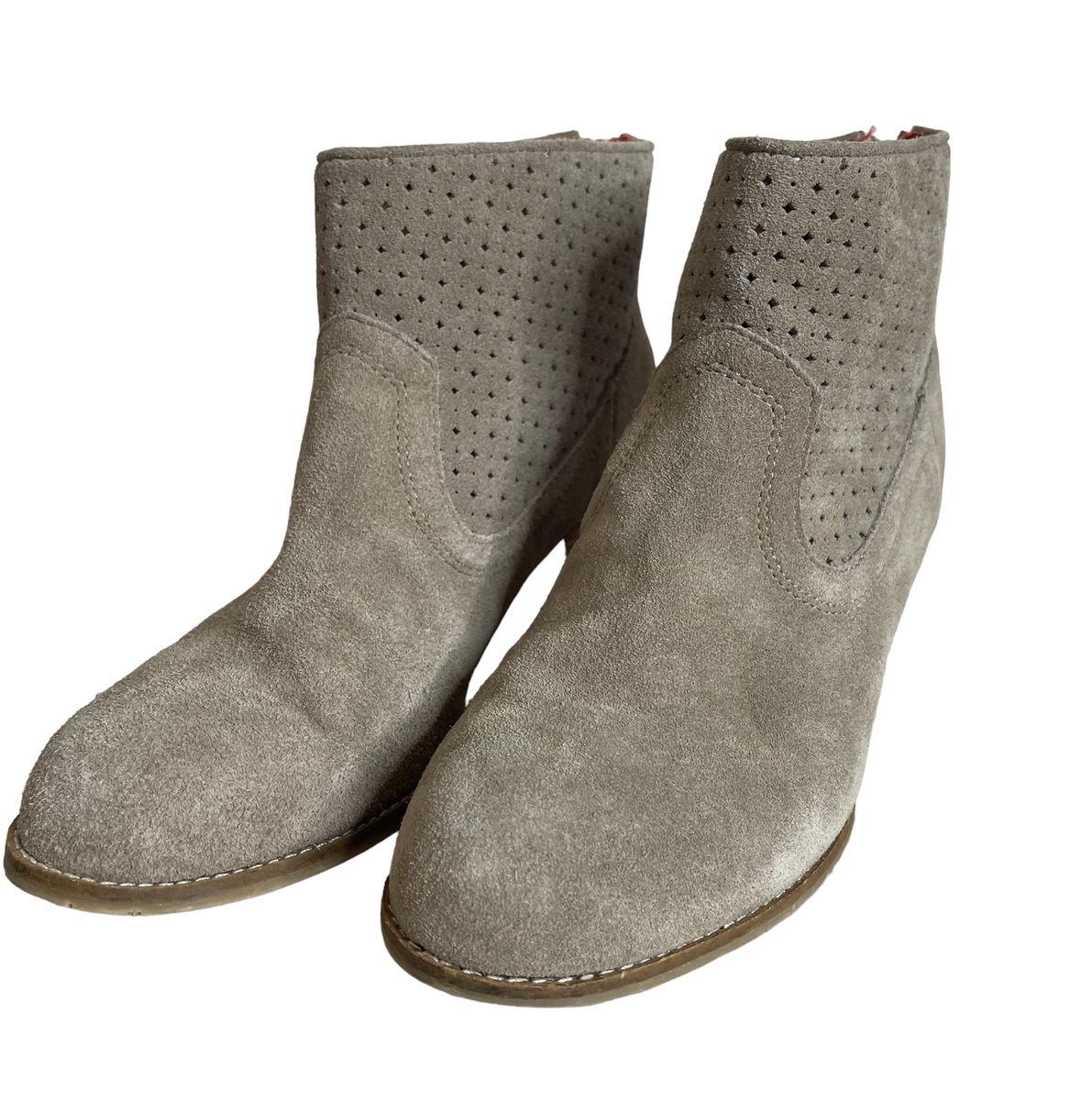 Dolce Vita Suede Suede Ankle Ivory Boots Booties Perforated
