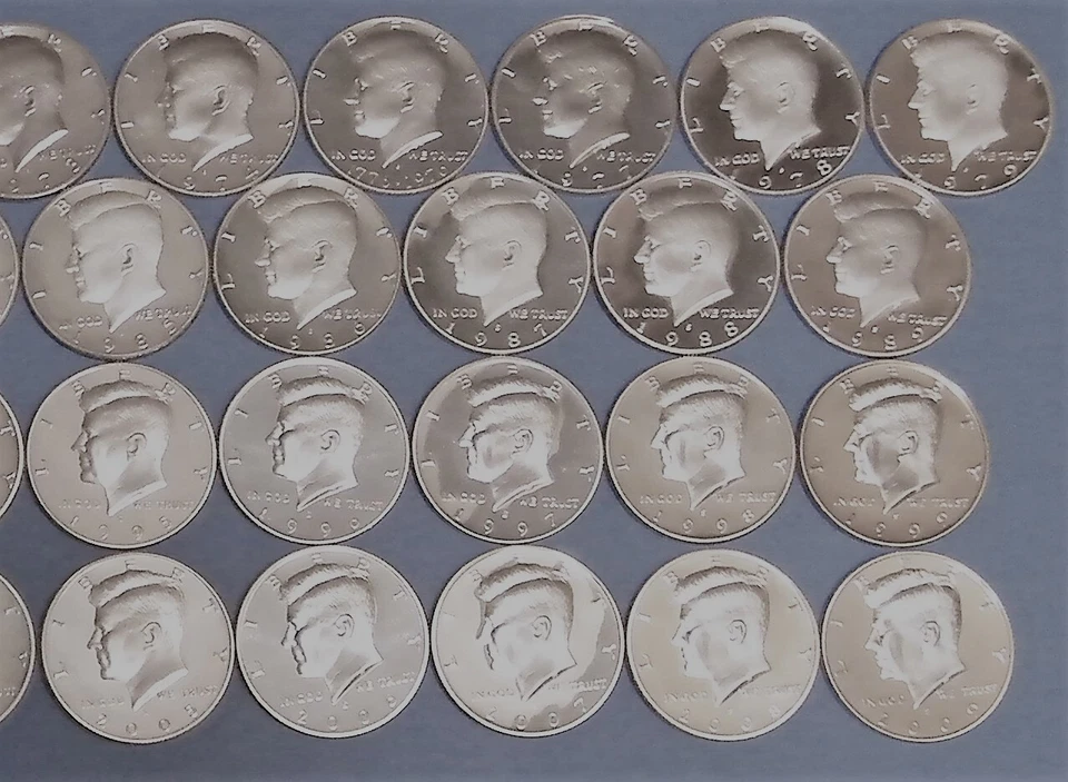1964 -1967-1968 S - 2009 S PROOF Kennedy Half Dollar Coin Collection 45 Coins  - Image 4 of 4