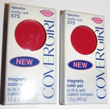 2-Pack of Covergirl Lipcolor #575 Really Red Lip Color Magnetic Pot Cover Girl