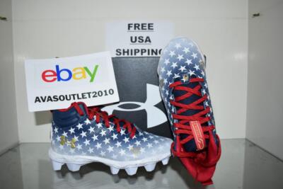 Under Armour Kids' Spotlight Franchise USA Football Cleats 3025856 100 NIB