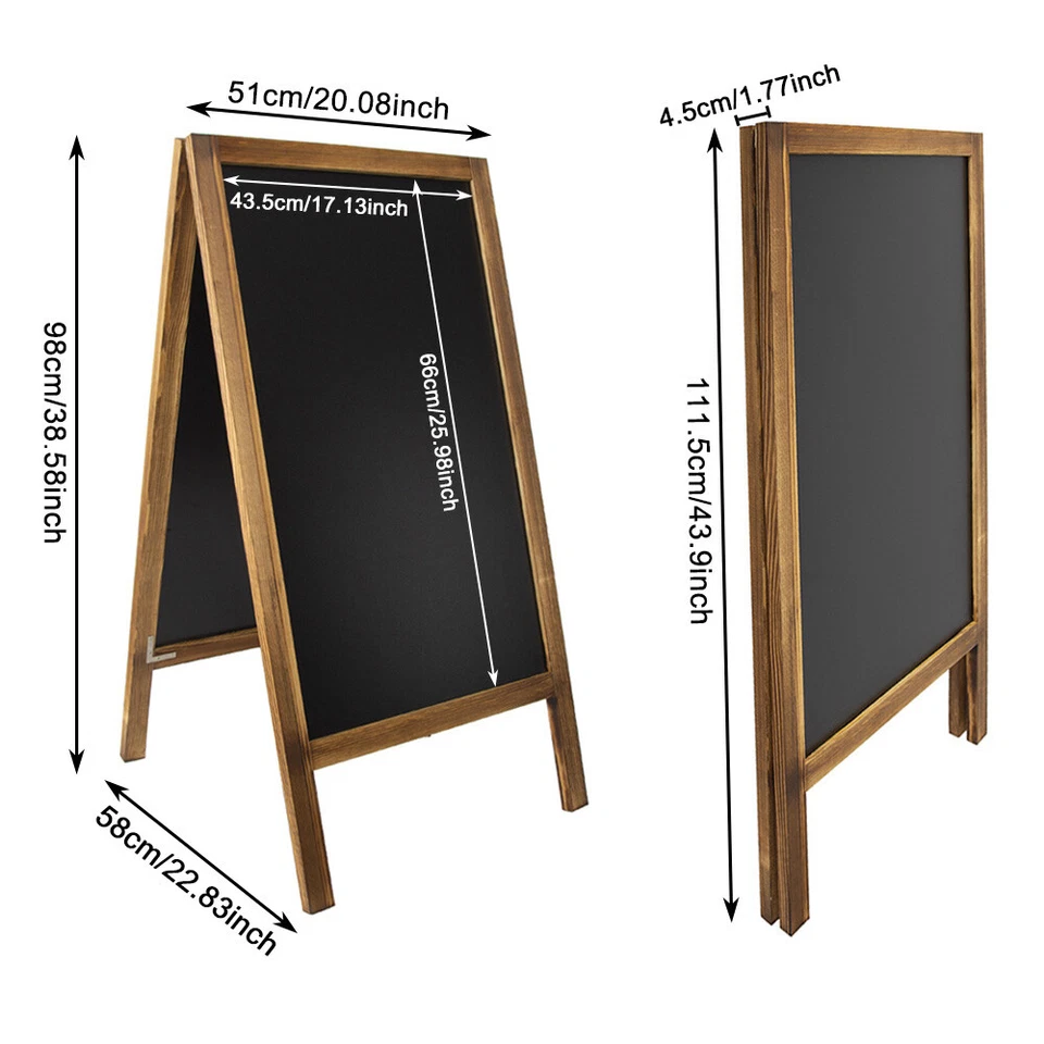 Wooden Frame A-Type Stand Blackboard Chalkboard Memo Board Menu Display Sign USA - Image 2 of 4