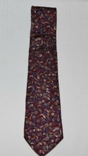 London Fog Red 56 Inch Geometric Print Tie, Made in USA