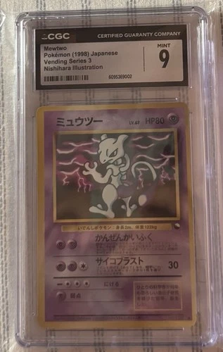 1998 CGC 9 MINT BLUE LABEL Pokemon Card Mewtwo Vending Series 3 Japanese 150