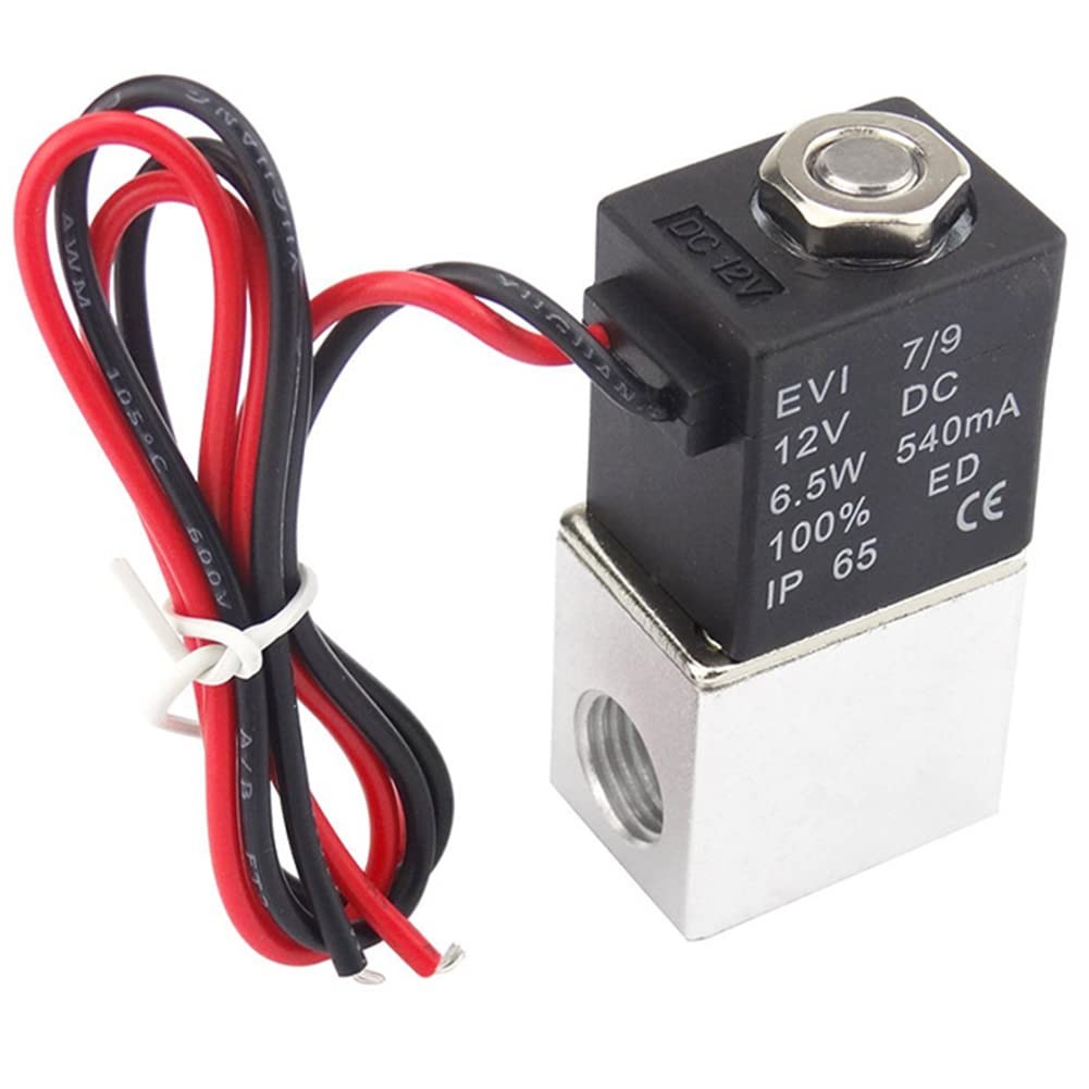AOPANDA 1/8NPT DC 12V 2 Way Normally Closed Electric 12V, Black