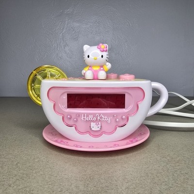 Sanrio Hello Kitty Alarm Clock Radio KT2055 Pink Teacup Design