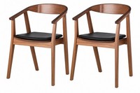IKEA STOCKHOLM Walnut Dining Armchairs x2 Mid Century Style Seats Chairs NEW
