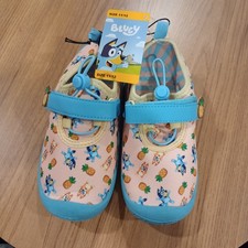 Bluey Girls Size 11/12 Multi Colored With Adj/Strap Water/Beach/Pool Shoes BNWT
