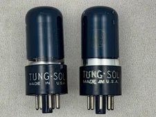 (2)  Tung-Sol 6V6GT Power Tubes Black Glass D Getters Tests Strong Amplitrex