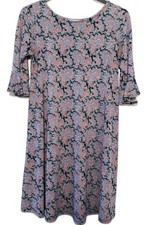 Leota Paisley Fit & Flare Dress Small Made in USA Stretch