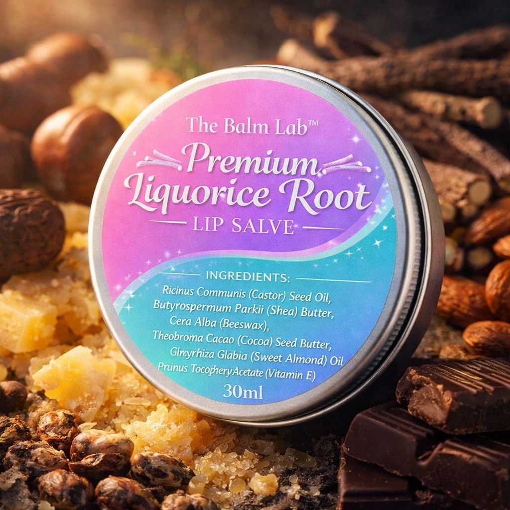 Liquorice Balm Premium Vegan Lip Balm containing Liquorice Licorice Root Extract