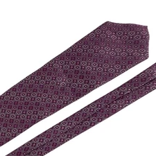Geoffrey Beene Big Tall 64 inch XL Extra Long Purple Gray Diamond Silk neck tie