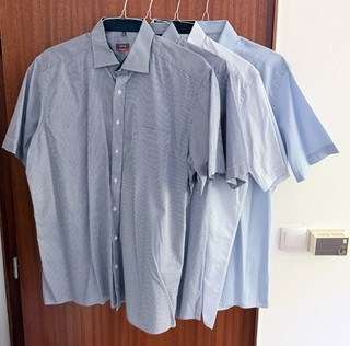 ETERNA Businesshemden Modern Fit kurzarm Gr. 44 blau weiß 4er Pack TOP Zustand