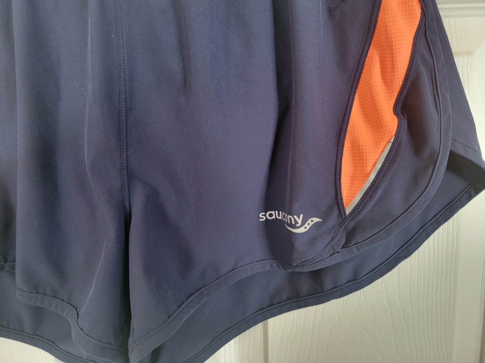 Saucony Men’s Inferno Split Blue Orange Short Medium Running Active Workout thumbnail 2