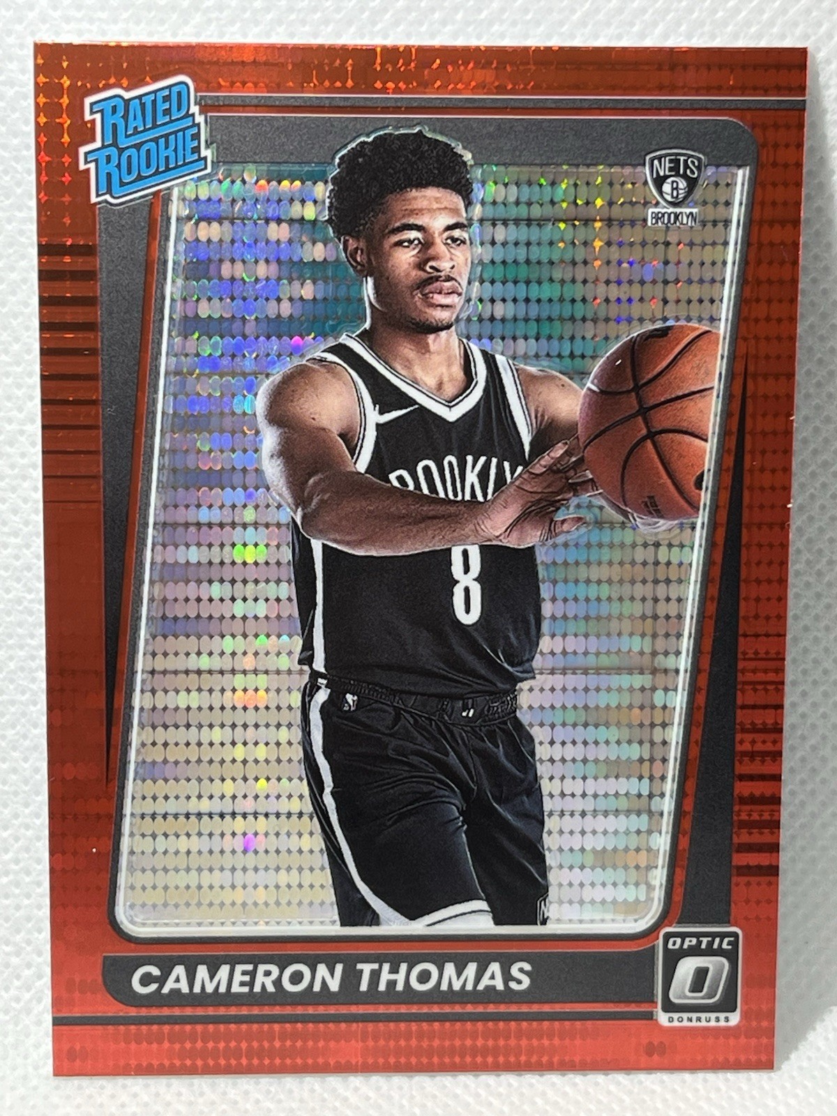 2021 Panini Donruss Optic Rated Red Pulsar Prizm Cameron Thomas #153 Rookie RC