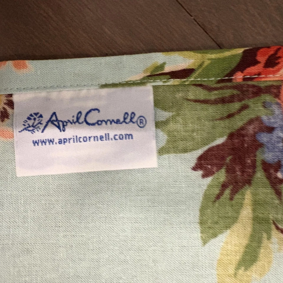 Juego de 2 servilletas April Cornell cuadradas florales de 20" azul amarillo rojo manteles Foto 2 de 4